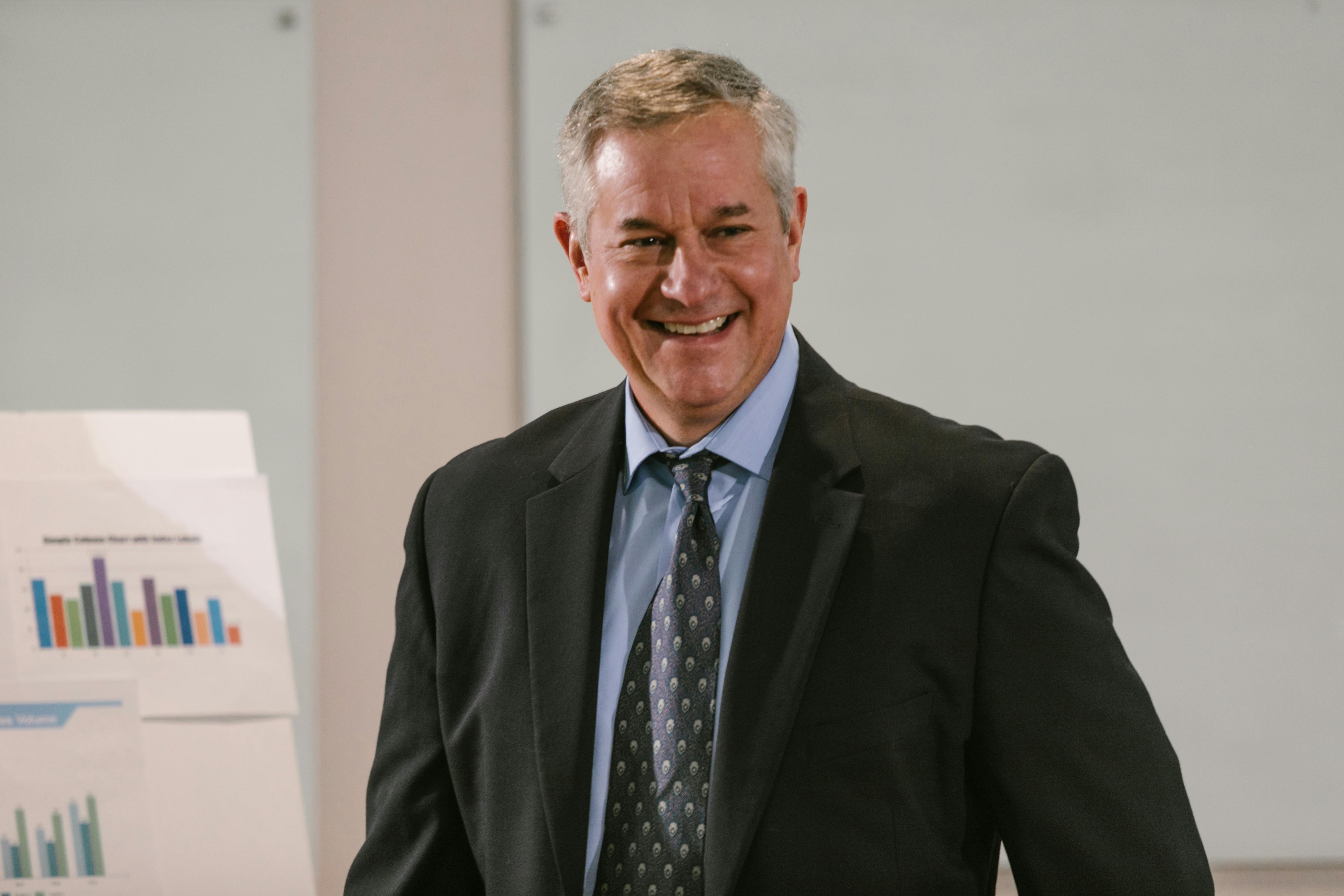 white businessman smiling