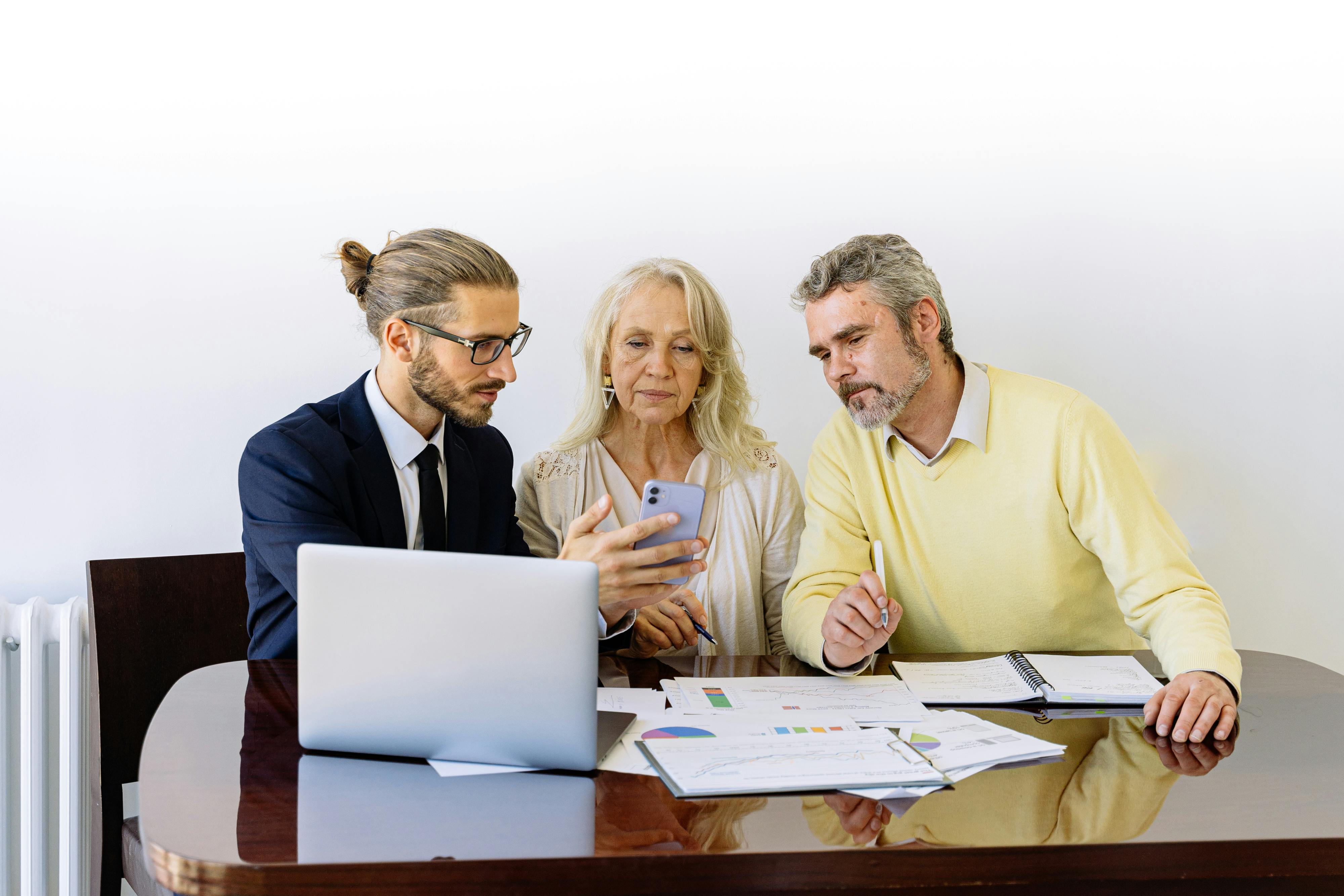 An expert guiding a couple through proper procedure